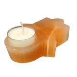 4.5" Orange Selenite Hamsa Hand Tealight Candle Holder - Magick Magick.com