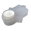 4.5" Selenite Hamsa Hand Tealight Candle Holder - Magick Magick.com