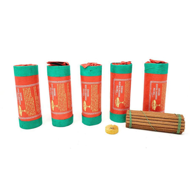 4.5" Tibetan Incense Dhoop - Dragon's Blood (5 Packs of 30 Sticks) - Magick Magick.com