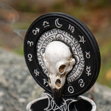 4.75" Raven Skull Backflow Incense Burner - Magick Magick.com