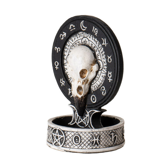 4.75" Raven Skull Backflow Incense Burner - Magick Magick.com