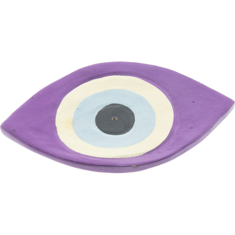 4.75" Wood Incense Holder - Evil Eye - Magick Magick.com