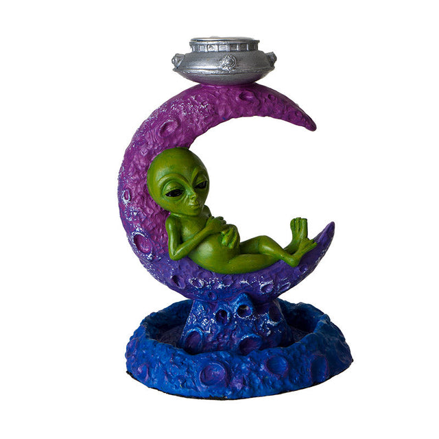 5" Alien on Moon Backflow Incense Burner - Magick Magick.com