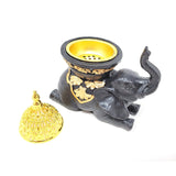 5" Black Elephant Incense Burner or Candle Holder - Magick Magick.com