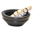 5" Black Smudge Pot / Charcoal Soapstone Burner - Magick Magick.com