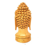 5" Buddha Head Hand Carved Wood Statue - Magick Magick.com