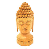 5" Buddha Head Hand Carved Wood Statue - Magick Magick.com