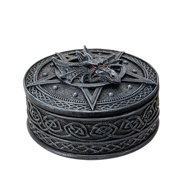 5" Celtic Dragon Round Display Box - Magick Magick.com