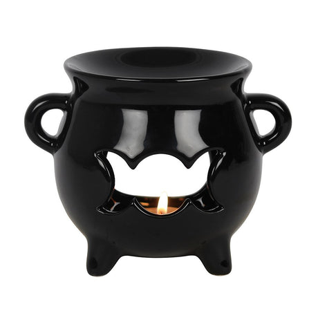 5" Ceramic Oil Burner - Triple Moon Cauldron - Magick Magick.com