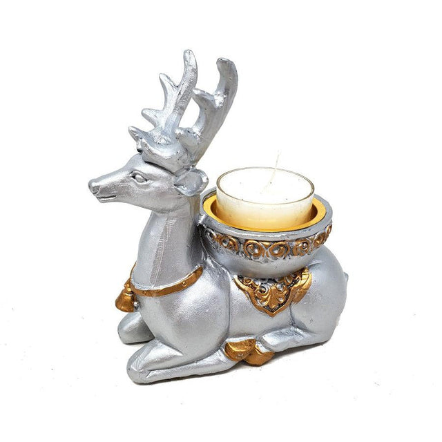 5" Gold Deer Incense Burner or Candle Holder - Magick Magick.com