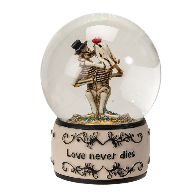 5" Love Never Dies Skeleton Water Globe - Magick Magick.com