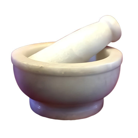 5" White Marble Mortar & Pestle - Magick Magick.com