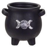 5" Witches Cauldron Triple Moon Terracotta Planter Pot - Magick Magick.com