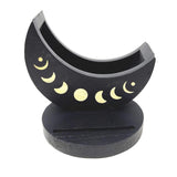 5" Wooden Tarot Card Holder with Moon Phase Design (2 Piece Set) - Magick Magick.com