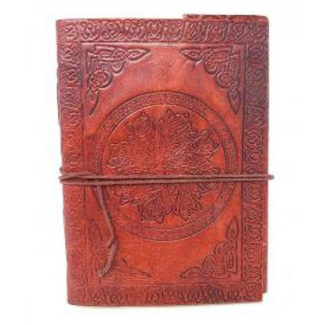 5" x 7" Celtic Mandala Embossed Leather Journal with Cord - Magick Magick.com