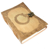 5" x 7" Dragon Ring of Fire Leather Blank Book with Latch - Magick Magick.com