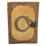 5" x 7" Dragon Ring of Fire Leather Blank Book with Latch - Magick Magick.com