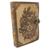 5" x 7" Medusa Leather Blank Book with Latch - Magick Magick.com