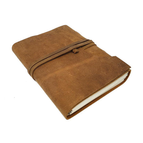 5" x 7" Soft Leather Blank Book with Leather Cord - Magick Magick.com