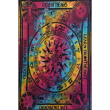 54" x 86" Cycle of Ages Tie Dye Tapestry - Magick Magick.com