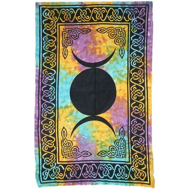 54" x 86" Triple Moon Tie Die Tapestry - Magick Magick.com