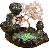 5.5" Ceramic Backflow Incense Burner - Rose Quartz Gem Tree - Magick Magick.com