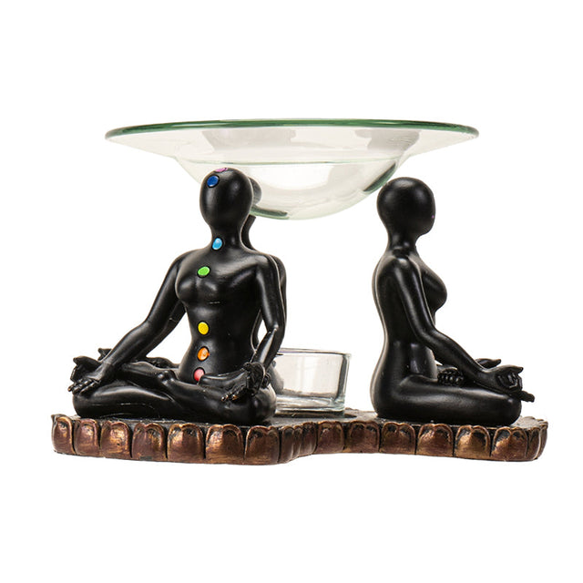 5.5" Chakra Mediation Glass Oil Burner - Magick Magick.com