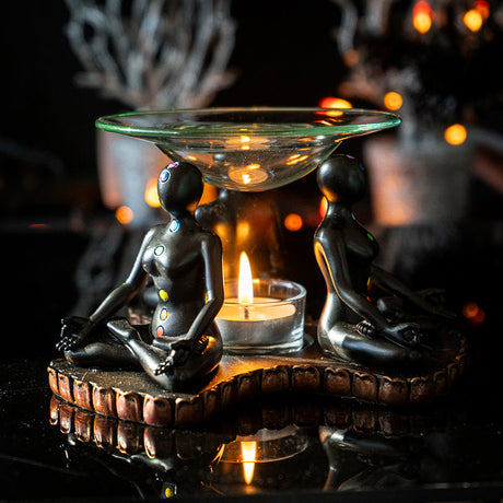 5.5" Chakra Mediation Glass Oil Burner - Magick Magick.com