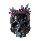 5.6" Black Skull with Crystals Statue - Magick Magick.com