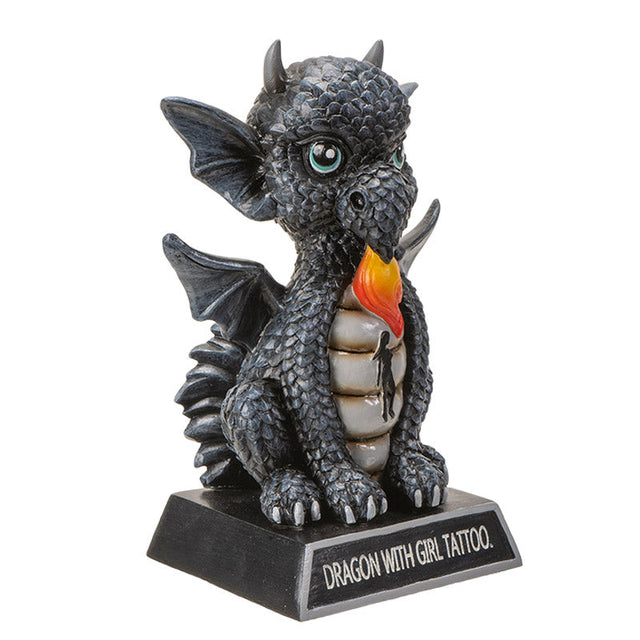 5.7" I Love Dragons Statue - Dragon With A Girl Tattoo - Magick Magick.com