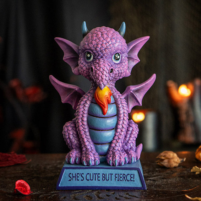 5.7" I Love Dragons Statue - She's Cute But Fierce! - Magick Magick.com