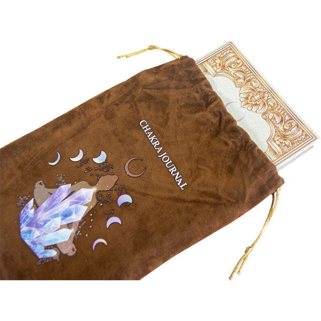 5.75" x 8.25" Vegan Leather Crystal Journal with Bag - Chakra Crystal - Magick Magick.com