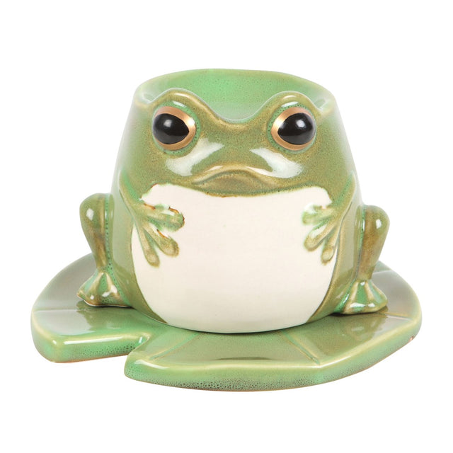 5.8" Frog on Lily Ceramic Oil Burner - Magick Magick.com