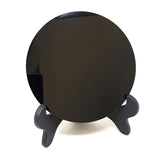 5.9" Black Obsidian Scrying Mirror with Stand - Magick Magick.com