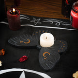 6" Black Moth Tealight Candle Holder - Magick Magick.com