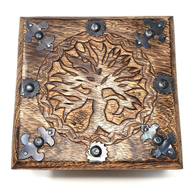 6" Carved Wood Box - Tree of Life - Magick Magick.com