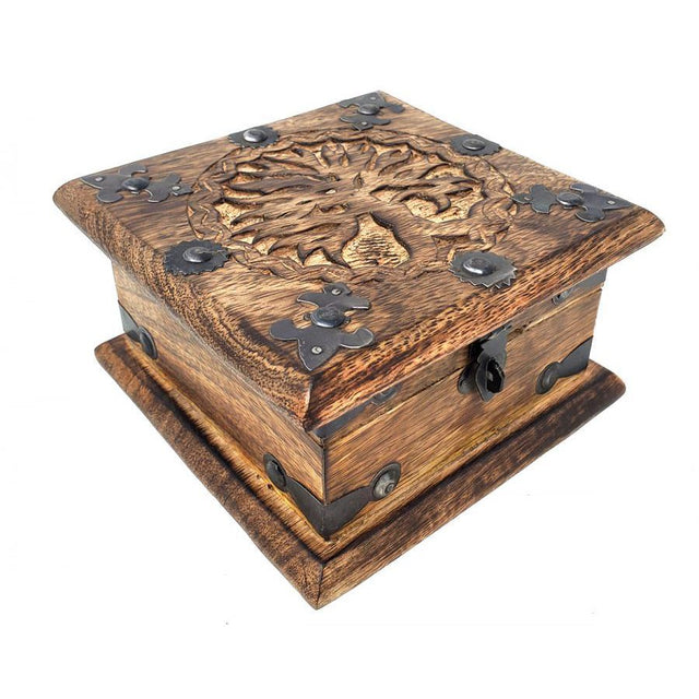 6" Carved Wood Box - Tree of Life - Magick Magick.com