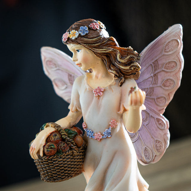 6" Fairyland Fairy with Fruit Statue - Magick Magick.com