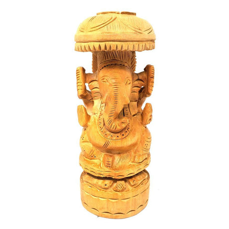 6" Ganesh Hand Carved Wood Statue - Magick Magick.com