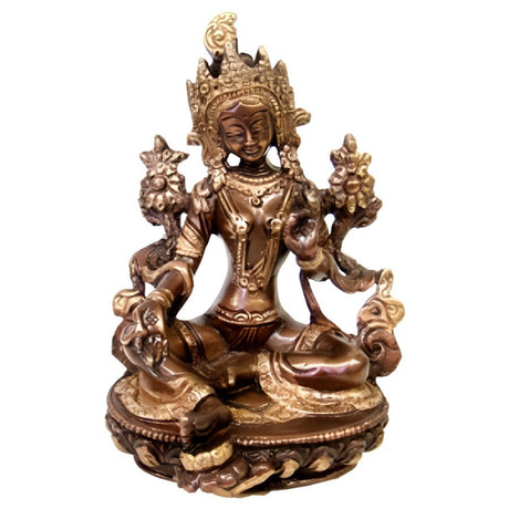 6" Goddess Tara Solid Brass Statue - Magick Magick.com