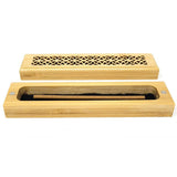 6" Natural Finish Wood Incense Box Burner - Magick Magick.com