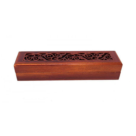 6" Rosewood Finish Wood Incense Box Burner - Magick Magick.com