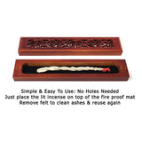 6" Rosewood Finish Wood Incense Box Burner - Magick Magick.com