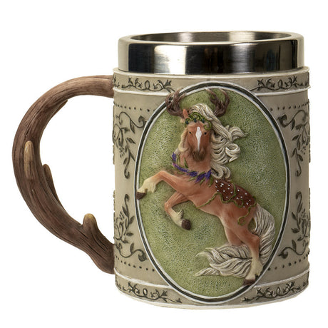 6" Stainless Steel Rim Mug - Forest Tankard - Magick Magick.com