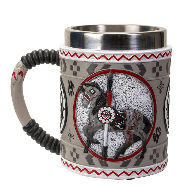 6" Stainless Steel Rim Mug - Grey Ghost Tankard - Magick Magick.com