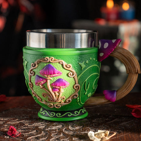 6" Stainless Steel Tea Cup - Mushroom - Magick Magick.com