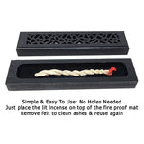 6" Wood Incense Box Burner - Black - Magick Magick.com