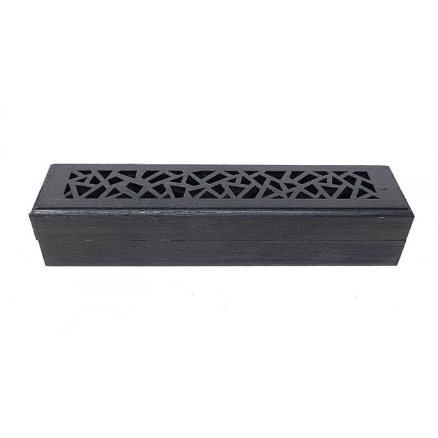 6" Wood Incense Box Burner - Black - Magick Magick.com