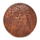 6" Wooden Pentagram Altar Tile - Magick Magick.com