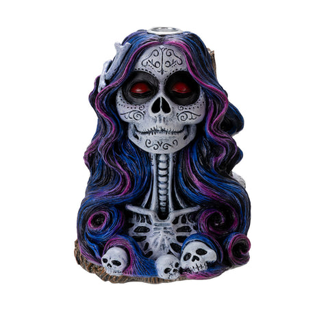 6.2" Day of the Dead Senorita Backflow Incense Burner - Magick Magick.com